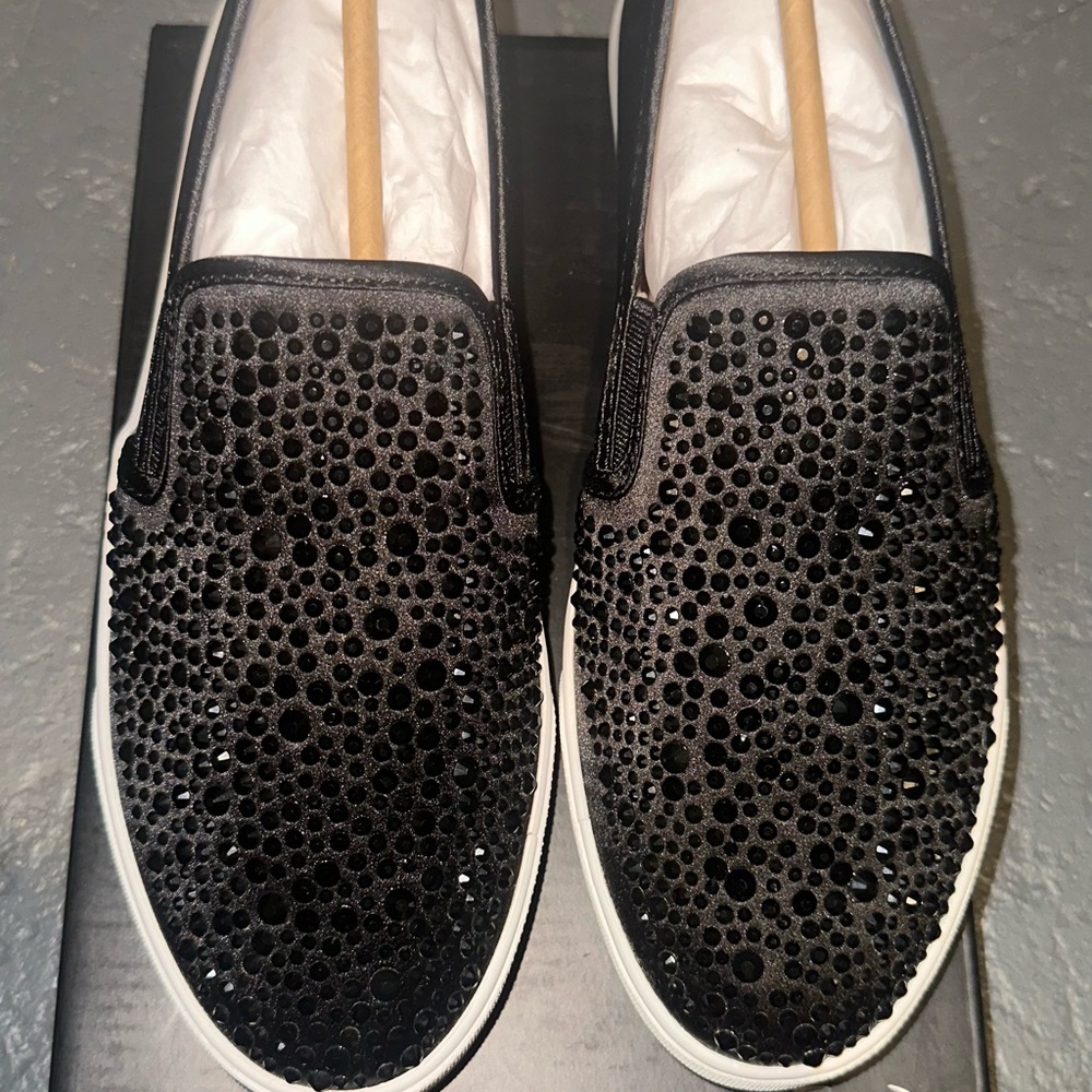 INC International Concepts Black Studded Slip-On Sneakers NWT size 9